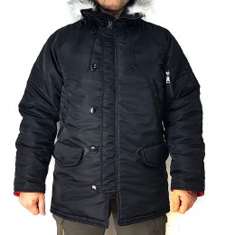 Куртка зимняя - «Аляска» (реплика мужская парка Alpha Industries), черная